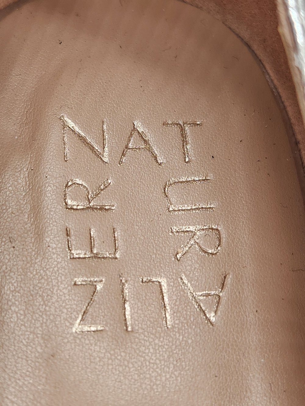 Naturalizer Flats 9.5 Wide Silver Snake Leather Havana Pointy Toe V-cut New $120 - Picture 12 of 14